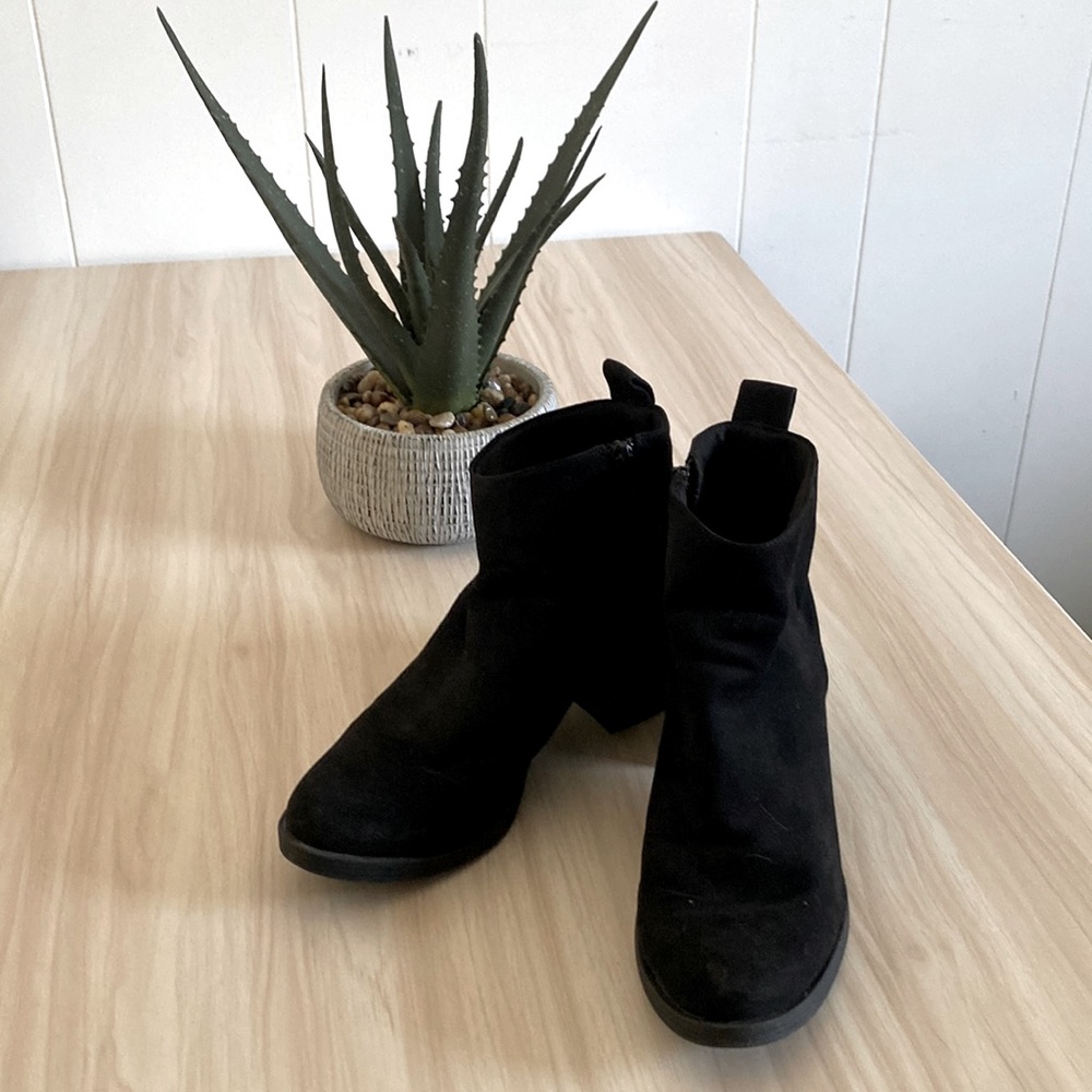 Black suede ankle boots